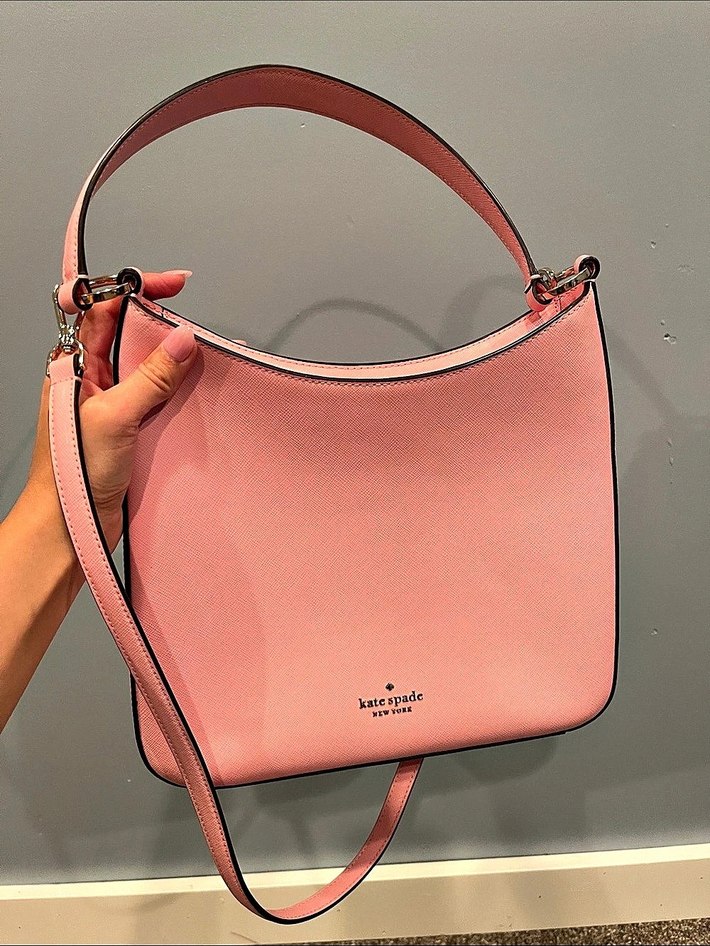 Kate Spade Pink Shoulder Bag with Detachable strap.